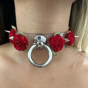 Mi Gente Spikes and Roses Choker